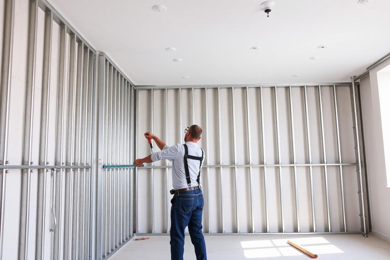 Neue Trockenbauwand mit sauberer Oberfläche in Kiel-Holtenau